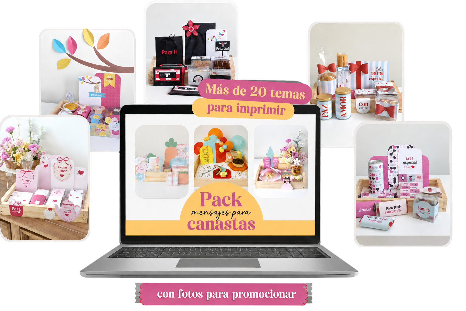 Colección de canastas temáticas incluidas en el Pack para Canastas